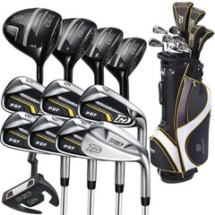 Golf Club Set 17 Piece Complete Package Men Right Hand Regular PGF Gold Mens