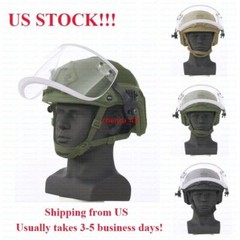 IN US! Bulletproof Fast Helmet Face Shield NIJ IIIA Ballistic Helmet+Mask Visor