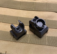 Tactical Low Profile Front Rear Sight Set Picatinny Diopter Iron Scope Gunmetal