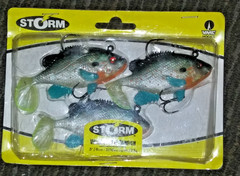 Storm Wild eye Live Sunfish Jig New Package of Three 3 and 1/2 inch Wide