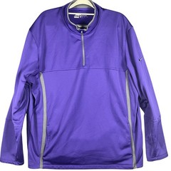 Nike Golf Pullover Men XL Purple Therma-FIT Quarter-Zip Fleece Lined
