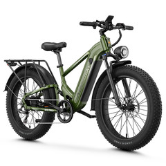 Aipas M2Pro Electric Mountain Bike 26″ Fat Tire 1800W 48V 17.5Ah 36MPH Adult