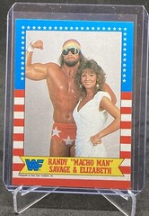 RANDY SAVAGE & ELIZABETH 1987 Topps WWF Wrestling WWE Sports Card #7 Mint PSA