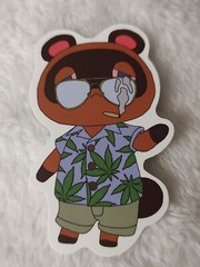Guitar Laptop Skateboard Cannabi Pot Smoking Bear Weed Decal Sticker