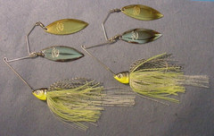 Lot of 2 ~Pro Assassinator Clacker 3/8 oz Spinnerbait DT-DWNG Chartreuse Shad