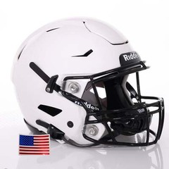 Riddell SpeedFlex ADULT Helmet – Black SF-2BD Facemask + Chrome US Helmet Flag D