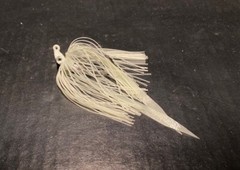 10pk Poison Tail Jigs w/skirts 1/4 or 3/8oz Glow White Mustad SICKLE HOOKS