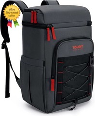 Insulated Backpack Cooler 30 Can Waterproof Leakproof Soft Bag Travel Camping