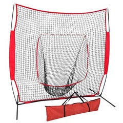 Baseball Practice Training Aids Net Softball Hitting Batting W/Bow Frame Bag
