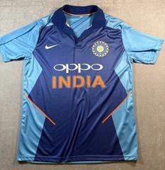 *Men’s Oppo India Cricket Team Polo Jersey Size L Blue