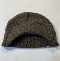 Quiksilver 0-3 Months Infant Knitted Beanie Cap Brown & Grey W/Brim