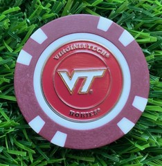 Virginia Tech Hokies Team Golf Magnetic Poker Chip with Golf Ball Marker