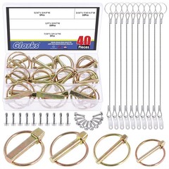 50Pcs Heavy Duty Lynch Pin with Lanyard Cable Set 30Pcs Lynch Pin Lock Pin Cl…