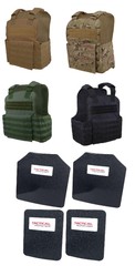Tactical Scorpion 4Pc Level III+ / AR500 Body Armor Plates 11×14 Muircat Vest