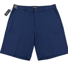 Roundtree & Yorke Performance Classic Fit Flat Front Shorts Blue Size 50″ X 8″