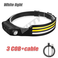 COB LED Headlamp USB Rechargeable Headlight Bar Head Band Torch Work Light 6000K