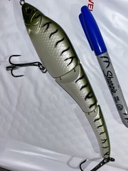 190mm 3.5 oz Custom Painted Green Black Canal Magic Swimmer Style RARE