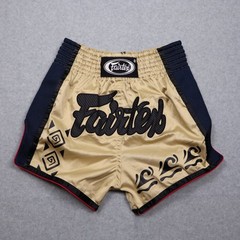 Fairtex Shorts Mens Medium Gold Muay Thai Boxing Kickboxing Training Thailand