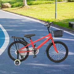 18 Inch Kids Bike Children Boys Girls Bicycle Bike Red with Training Wheels