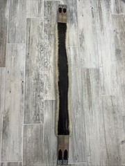 52 in Edgewood Fancy Stitched Brown Leather Girth, Elastic On Both Sides
