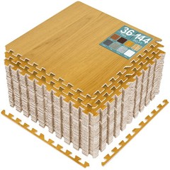 Sorbus 24″ Wood Grain Floor Tiles Foam Mat EVA Interlocking Tile with Borders