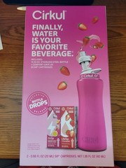 Cirkul 32 fl oz Stainless Pink Bottle with 2 flavor cartridges