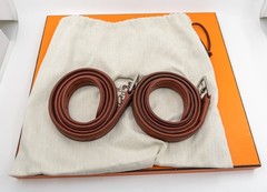 Hermes Lined Stirrup Leathers Barenia Leather Brown Stainless Steel Box Dust Bag