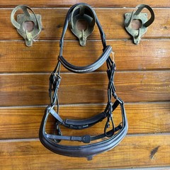 Full Brown Fairfield English Horseback Riding Anatomical Snaffle Bridle