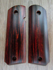 Colt 1911 Grips Altamont Red Black Streak Wood Smooth Millennium Full Govt NOS