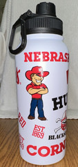 Nebraska Cornhuskers 32 fl oz Plastic Water Bottle w/ Screw Cap Carry Handle