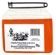 Scaff’s Enterprises 5F Fluorescent Orange Vinyl Hunting License Holder