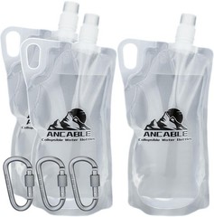 Ancable 33oz Collapsible Water Bottle 3-Pack BPA-Free for Hiking