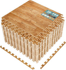 Wood Grain Floor Tiles Foam Mat EVA Interlocking Mats Tile 3/8-Inch Thick Floori