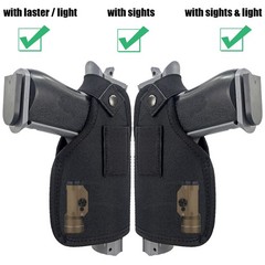 Tactical IWB/OWB Gun Holster for Pistol with Optic Flash or Laser Attachments