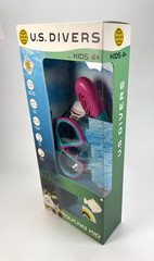 U.S. Divers Toucan Kid Mask & Snorkel Set Pink Teal Ages 4+ NEW In Box