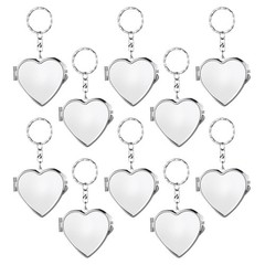 10 Pcs Compact Mirror Portable Metal Folding with Key Ring for Heart