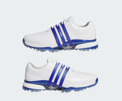 adidas Tour360 24 BOOST Golf Shoes White/Royal Blue/Scarlet HQ0043