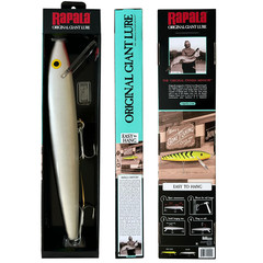 Rapala’s 24.5” Giant Fishing Lure, Décor, Silver Black, 2.5 lbs