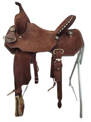 Western Barrel Racing Horse Saddle Premium Leather with tack set 10» to 18′ in