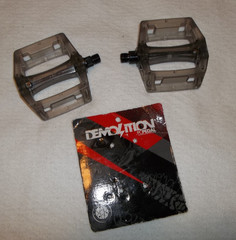 New? Vintage? Pair Clear & Black Demolition BMX Bike Bicycle PC Pedals Taiwan