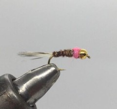 One Dozen (12) – Tungsten Beadhead Frenchie – Pink – Nymph