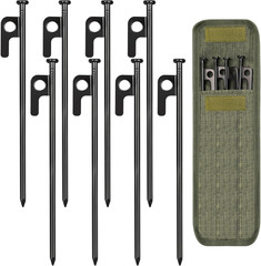 8/16/32 Pack 8In Heavy Duty Forged Steel Tent Stakes, with Storage Bag | for Cam