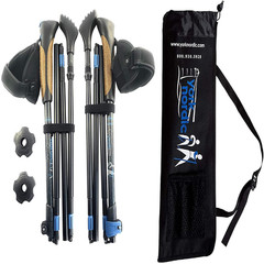 York Nordic Ultralight Folding Walking Poles – Travel Ready – Rubber Feet