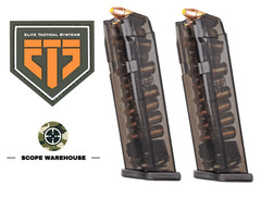 2 PACK ETS Carbon Smoke 10rd 9mm mag Fits the Glock 17