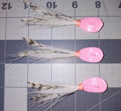 3/8 Oz 3 ea Shell Pink Saltwater Flats Wobble Jigs Bonefish Redfish