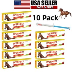 10 Pack New Paste Wormer Horse Dewormer Apple Flavor US Free Shipping EXP01/2028