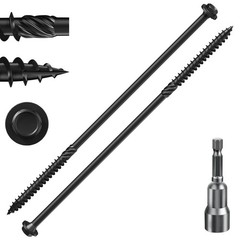 (1 lbs 13PCS)#14 x 8 Black Hex Exterior Lag Screws, 6.3x200mm,Structural Wood…