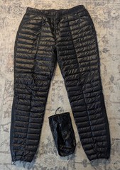 Mountain Hardwear Ghost Whisperer Down Pants, Mens Large, Reg, Black, Ultralight