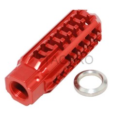 Red Anodized Aluminum 1/2″x28 RH TPI Skeleton Muzzle Brake For 350 Legend