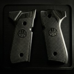 Beretta 92FS 96 Full Size Grips Black Wood Checkered Custom + Screws Wrench